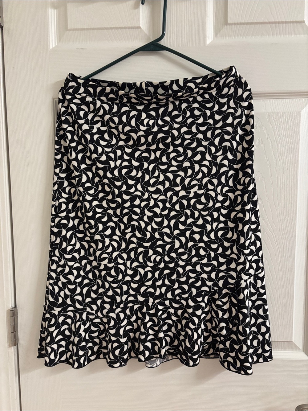 Sigrid Olsen Black and White Swirl A-Line Skirt